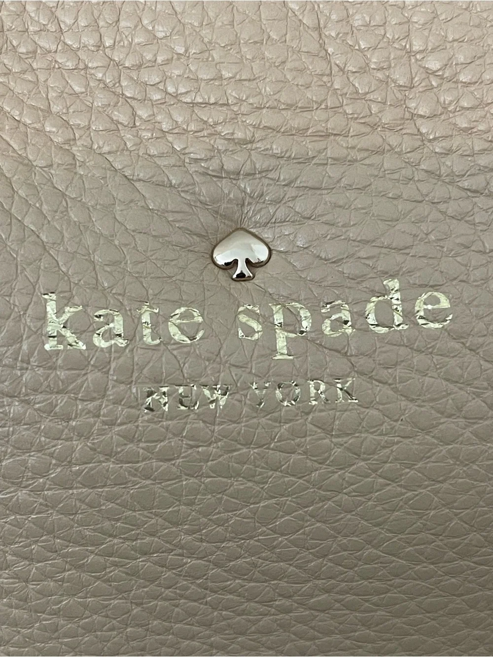 Kate Spade New York Large Beige Pebbled Leather Hobo Shoulder Bags